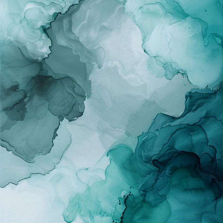 Alcohol Ink Featuring Flowing Deep Teal and Aqua Waves seamless PBR texture preview