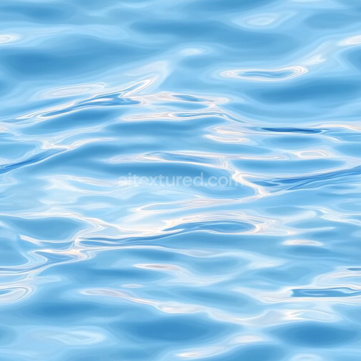 Seamless 3D PBR Texture of Clear Blue Calm Water Surface with Soft Reflective Waves