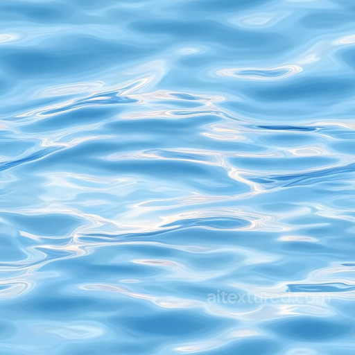 Clear Blue Calm Water Surface Seamless Texture with Soft Reflective Waves seamless Water PBR texture