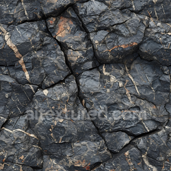 seamless Seamless 3D PBR Texture of Dark Fractured Cliff Rock with Metallic Veins texture 8k free download PBR