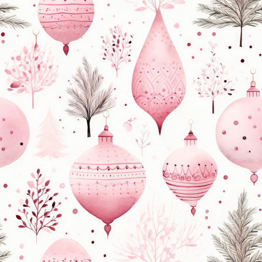 All Christmas Digital paper Texture of Pink Christmas Ornaments & Foliage Digital Paper seamless All Christmas Digital paper PBR texture