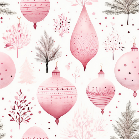 All Christmas Digital paper Texture of Pink Christmas Ornaments & Foliage Digital Paper All Christmas Digital paper texture preview