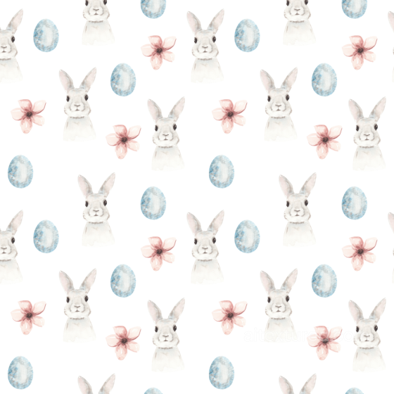 With Watercolor Bunnies, Eggs, And Flowers All Christmas Digital paper texture preview