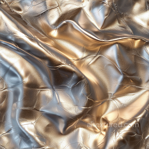 Glossy Wrinkled Metallic Leather PBR Texture with Reflective Surface seamless Leather PBR texture