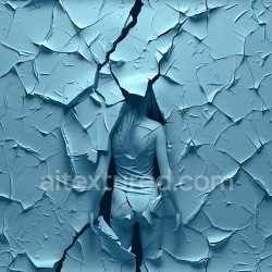 seamless Seamless 3D Cracked and Peeling Paint PBR Texture in Cool Blue Tones texture 8k free download PBR
