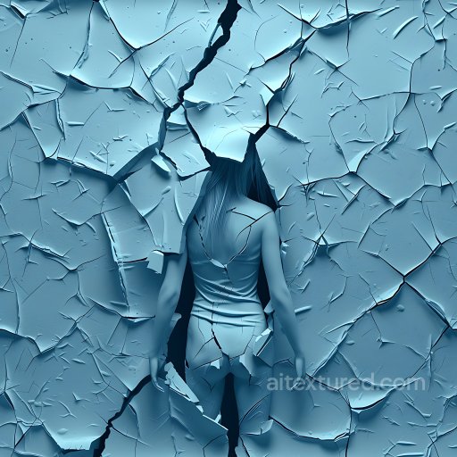 Cracked and Peeling Paint PBR Texture in Cool Blue Tones seamless Cracked & Holes PBR texture