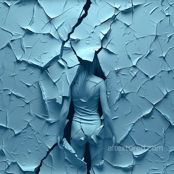 Cracked and Peeling Paint PBR Texture in Cool Blue Tones Cracked & Holes texture preview