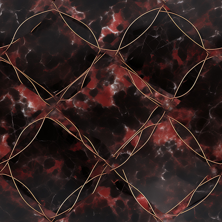 Black and Red Marble Flooring with Copper Vein Pattern seamless PBR texture preview