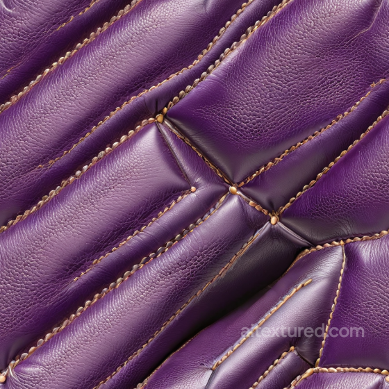 Purple Quilted Leather PBR Texture with Fine Grain and Stitch Detailing Leather texture preview