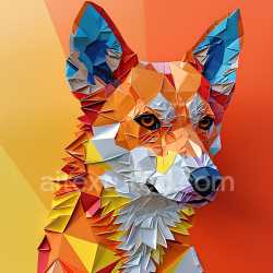 seamless Seamless 3D PBR Texture Featuring Low Poly Origami Style Australian Cattle Dog Colors texture 8k free download PBR