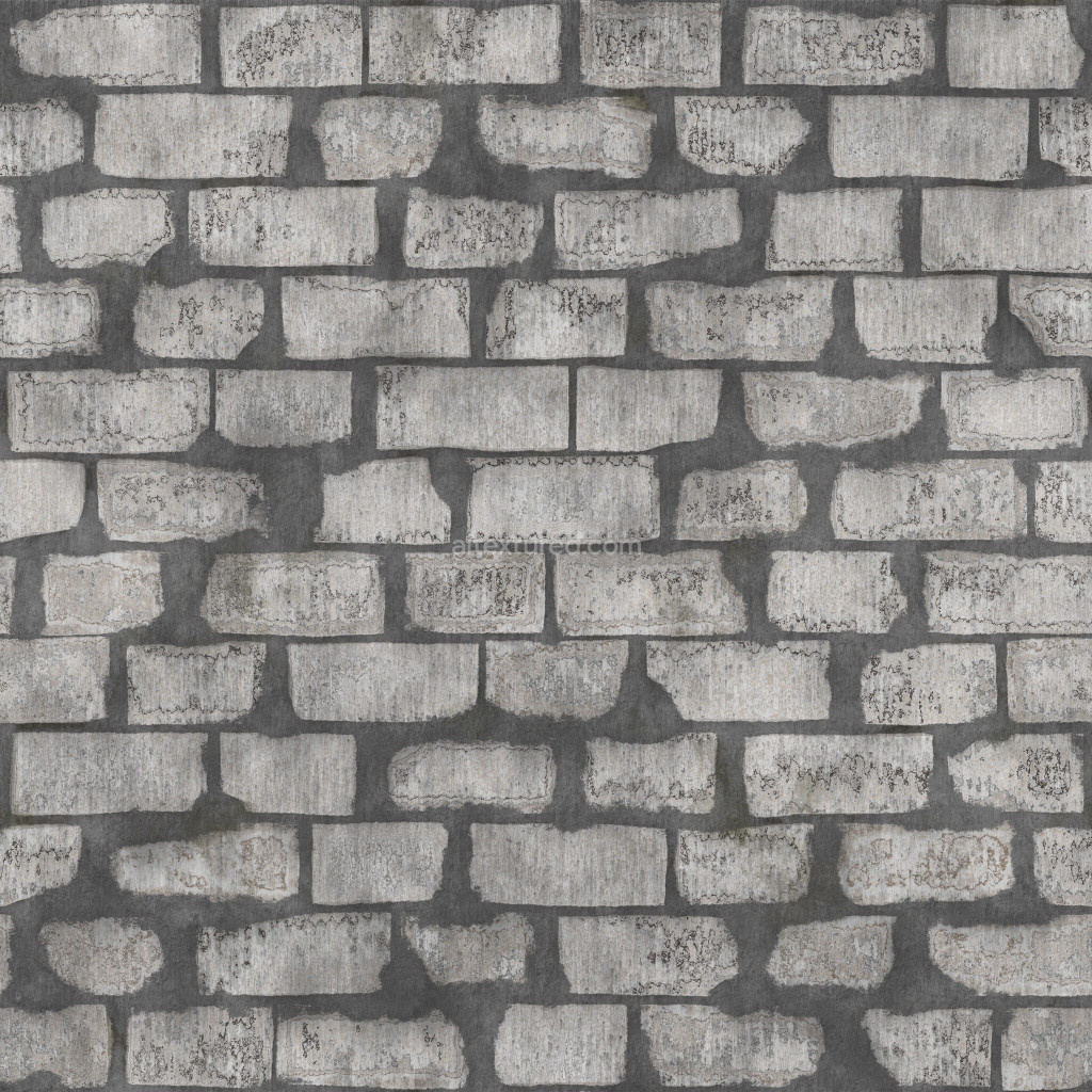 Seamless PBR brick texture in gray tones