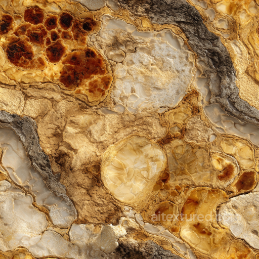 Amber Onyx Stone PBR Texture with Translucent Crystal Veins seamless Stone PBR texture