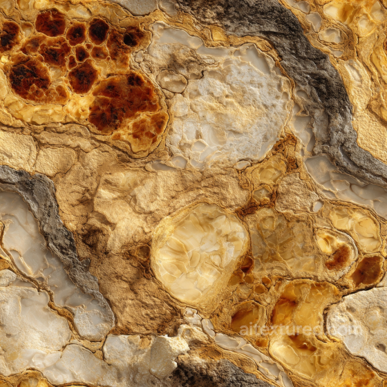 Amber Onyx Stone PBR Texture with Translucent Crystal Veins Stone texture preview
