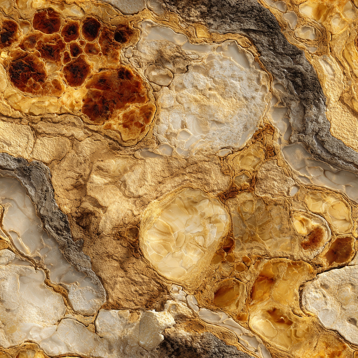 Amber Onyx Stone with Translucent Crystal Veins seamless PBR texture preview