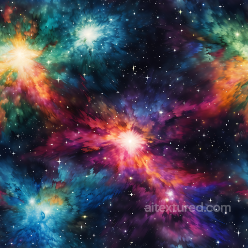 Space Texture Featuring Vibrant Nebula Clouds and Starfield seamless Star, space, planets PBR texture
