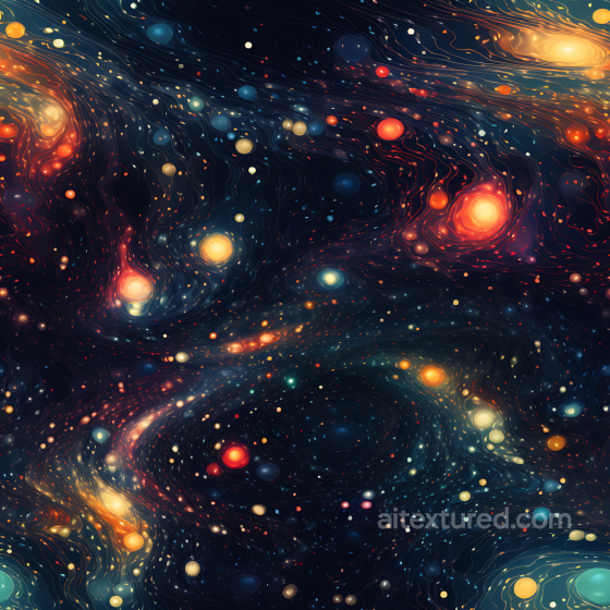 Space PBR Texture Featuring Cosmic Galaxy Flow with Multicolored Starfields Star, space, planets texture preview