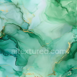 seamless Seamless 3D Alcohol Ink PBR Texture Featuring Green Fluid Swirls with Gold Veins texture 8k free download PBR