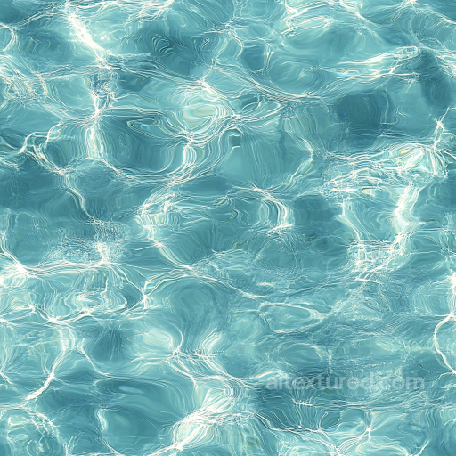 Clear Pool Water Seamless Texture with Gentle Soft Waves and Light Caustics seamless Water PBR texture