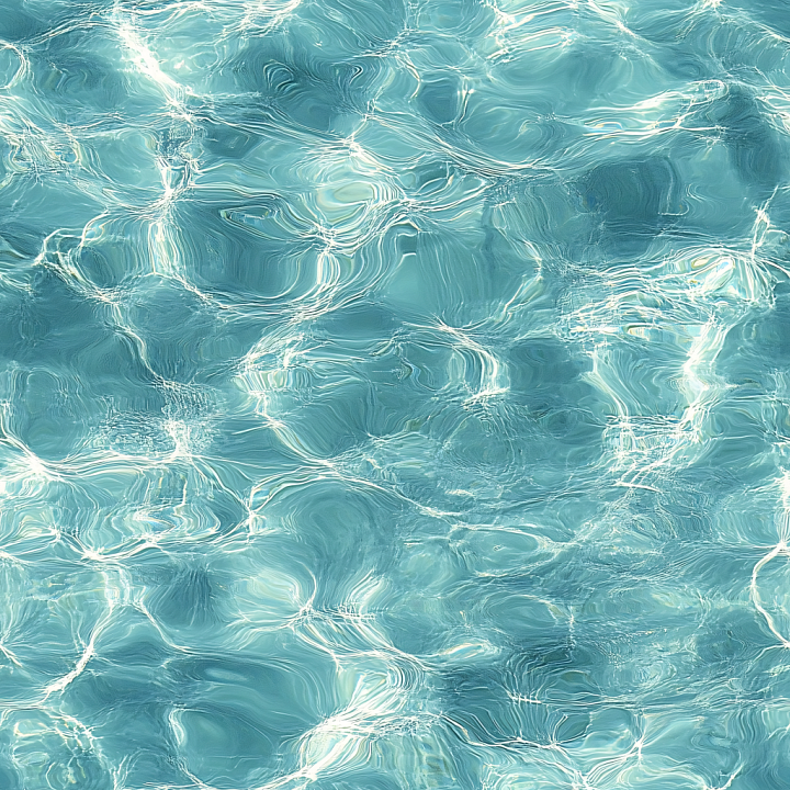 Clear Pool Water with Gentle Soft Waves and Light Caustics seamless PBR texture preview