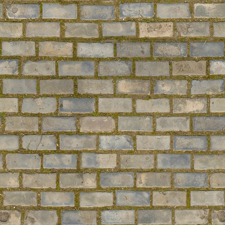 Floor Moss Damp - Floor Tiles Moss Damp Wet Brick seamless PBR texture preview