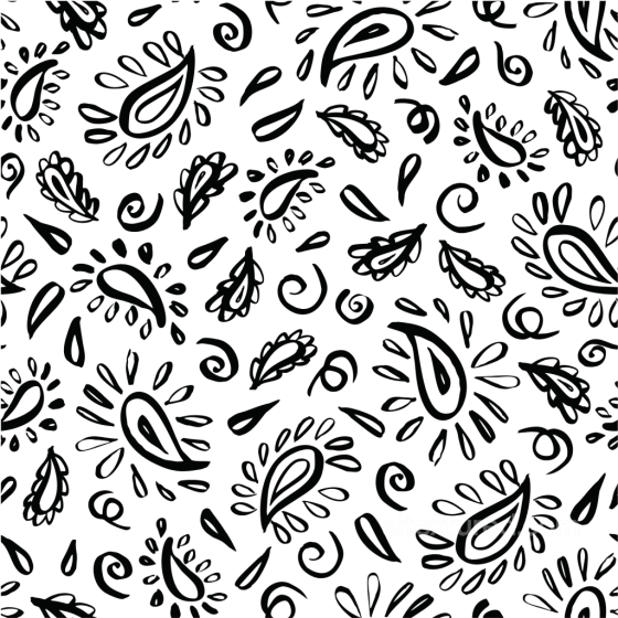 Retro Paisley Fabric Texture with Black and White Paisley Motifs Retro Paisley texture preview