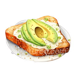 seamless Gluten-Free Avocado Toast with Creamy Spread Breakfast Illustration texture 8k free download PBR
