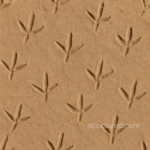 Of Bird Footprints On Sandy Desert Sand Surface seamless Footprints PBR texture