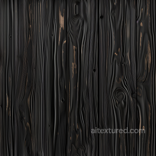 Charred Black Wood Planks PBR Texture with Distressed Grain seamless Wood PBR texture