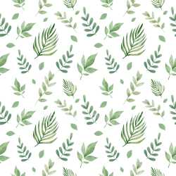 Pattern Bundle - Seamless 3D Leaf Pattern PBR Texture in Soft Watercolor Green Palette texture preview