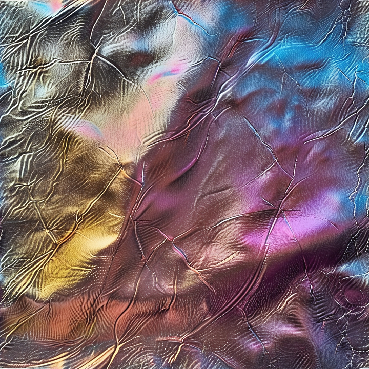 Cracked Leather With Vibrant Iridescent Colors And Fine Grain seamless PBR texture preview