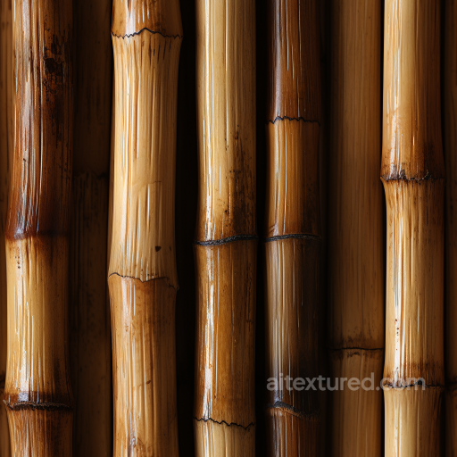 Polished Golden Bamboo Culms Seamless Texture with Natural Nodes seamless Bamboo PBR texture