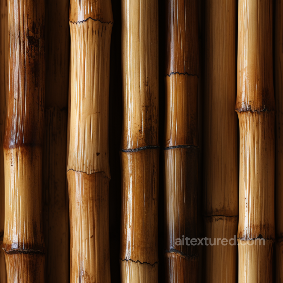 Polished Golden Bamboo Culms Seamless Texture with Natural Nodes Bamboo texture preview