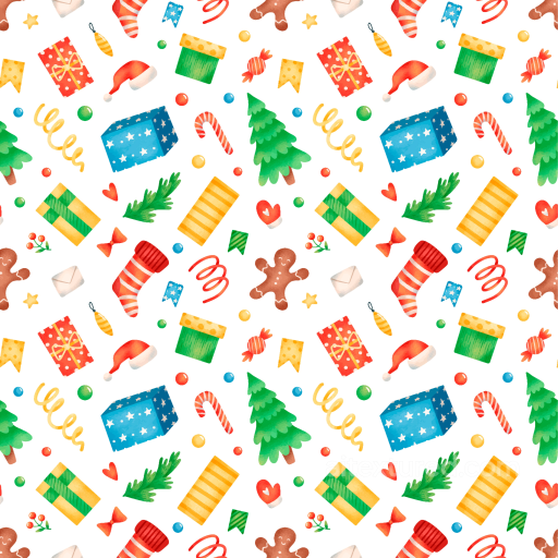 Christmas Digital Paper Texture with Festive Elements seamless All Christmas Digital paper PBR texture