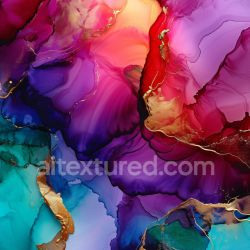 seamless Seamless 3D Alcohol Ink PBR Texture Featuring Violet Waves and Gold Veining texture 8k free download PBR