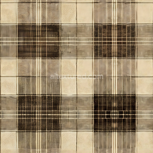 Seamless 3D PBR Texture of Brown and Beige Classic Plaid Fabric Pattern