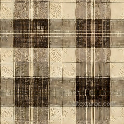 Seamless 3D PBR Texture of Brown and Beige Classic Plaid Fabric Pattern texture preview