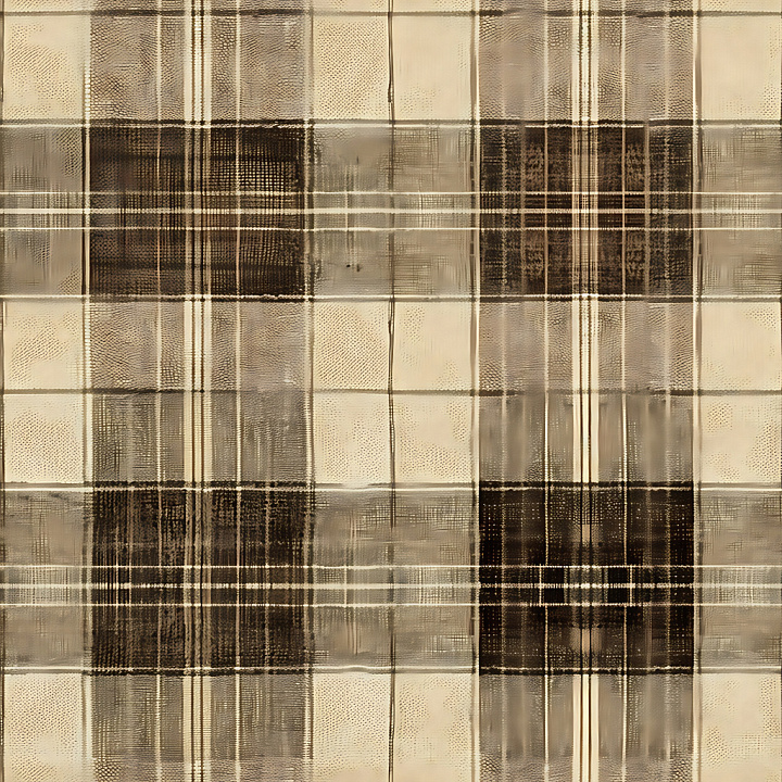 Brown and Beige Classic Plaid Fabric Pattern seamless PBR texture preview