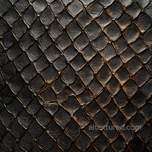 reptilian skin PBR texture featuring dark scaled pattern and distinct surface detail seamless Skin PBR texture