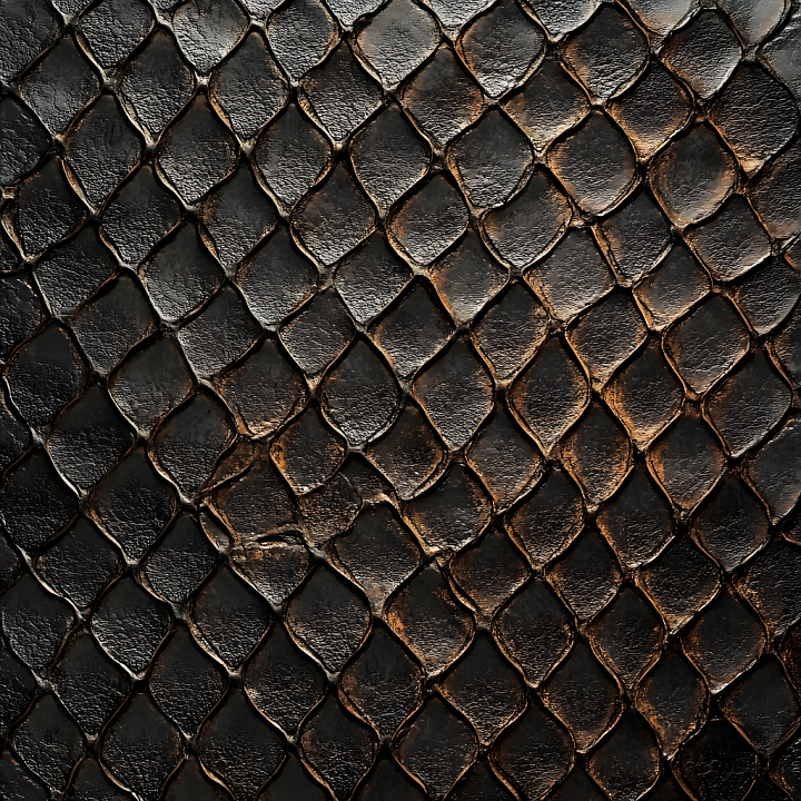 Reptilian Skin Featuring Dark Scaled Pattern And Distinct Surface Detail seamless PBR texture preview