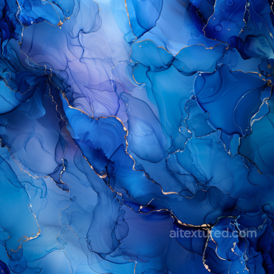 Alcohol Ink PBR Texture with Blue Violet Fluid Waves and Gold Veins Alcohol ink texture preview