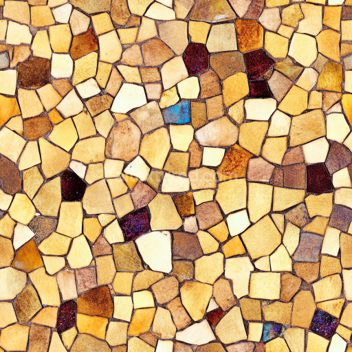 Seamless 3D Mosaic PBR Texture Featuring Earth Tone Ceramic Mosaic Chips with Subtle Glos… texture preview