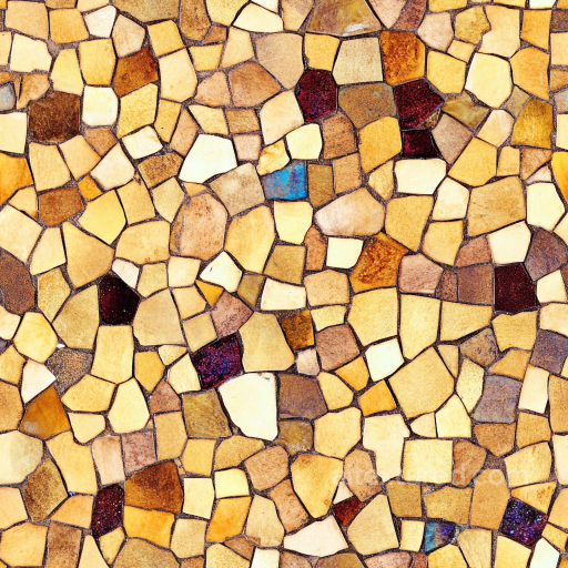 Mosaic PBR Texture Featuring Earth Tone Ceramic Mosaic Chips with Subtle Gloss Finish seamless Mosaic PBR texture