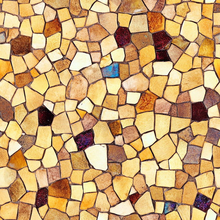 Mosaic Featuring Earth Tone Ceramic Mosaic Chips with Subtle Gloss Fini… seamless PBR texture preview