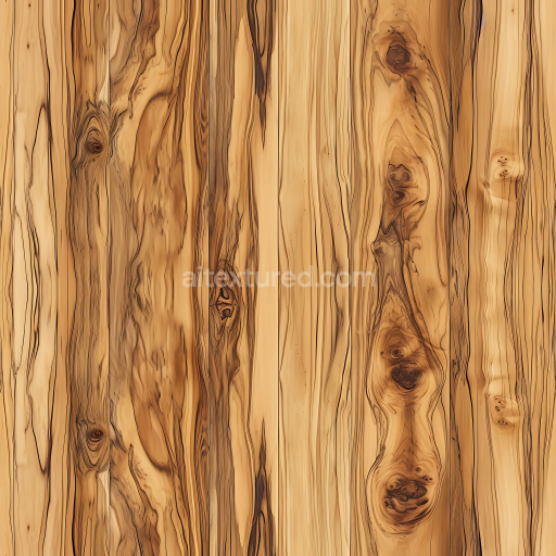 Seamless 3D Spalted Wood Planks PBR Texture with Distinctive Knots and Grain