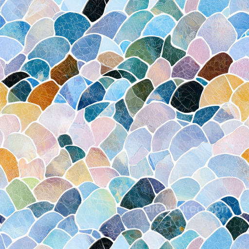 Mosaic PBR Texture of Multicolored Cracked Ceramic Tiles seamless Mosaic PBR texture