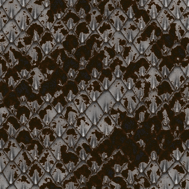 Geometric Metal Metallic Pattern Rust Rusted Wear seamless PBR texture preview