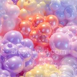 seamless Seamless 3D Inflated PBR Texture Featuring Glossy Bubble Clusters in Soft Pastels texture 8k free download PBR