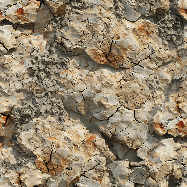 Weathered Cracked Stone Rock with Rough Erosion and Rust Tones seamless PBR texture preview
