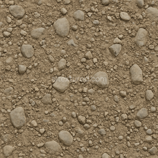 Seamless 3d texture pbr 8k stony soil ground surface with soil pellets and small stones