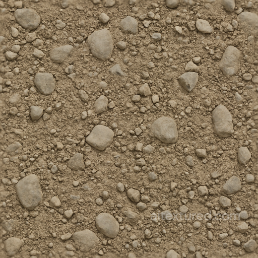 Stony Soil Ground Surface With Soil Pellets And Small Stones seamless Ground surface PBR texture